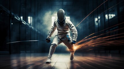 Sports Olympic games fencing modern background - Powered by Adobe