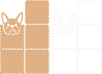 Yarn box dog vector laser cut file