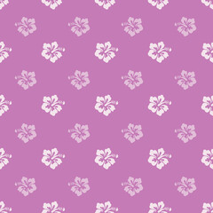 Purple Hawaiian Flowers Aloha Seamless Background Pattern