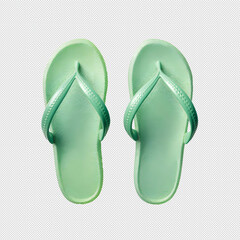 Colored beach flip flops without background