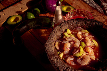 Traditional Mexican seafood dish.