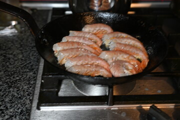 pan fried shrimp, cooking king prawn tails 