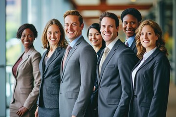 Obraz premium A team of business people smiling
