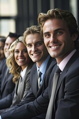 Fototapeta premium A team of business people smiling