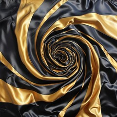 Black and gold silk satin vortex
