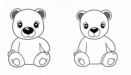 Obraz na płótnie Canvas colouring page for kids toddler and toddlers minimal cute bear illustration one thick single outline drawing artwork