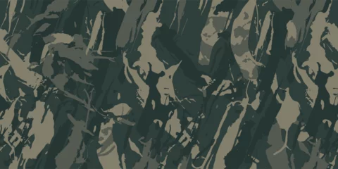 Poster Abstract hand drown grunge camouflage, seamless brush stroke texture, military camouflage pattern. Urban green camo clothes. Camouflage wallpaper for textile and fabric. Vector © Юрий Парменов