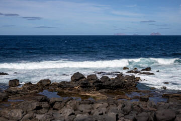 Volcanic rocks on the coast, Lanzarote, Spain