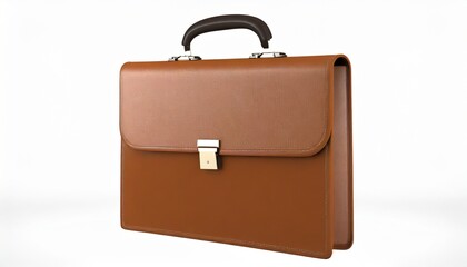 brown leather briefcase isolated