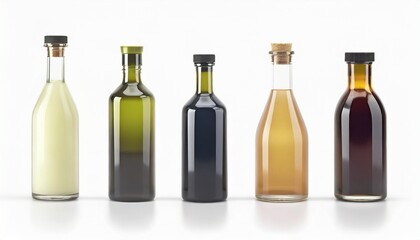 different bottles isolated on or white background generative ai