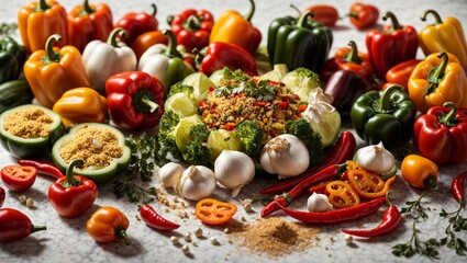 Spice Up Your Visuals Vibrant Veggie Arrangements for Culinary Concepts
