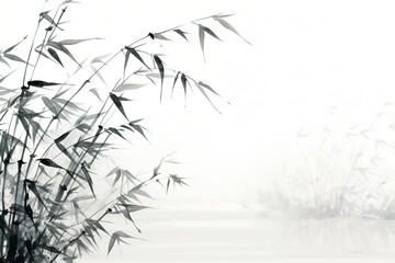 Black and white bamboo painting