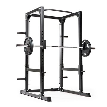 gym equipment Smith machine for legs weight training on a white background.
