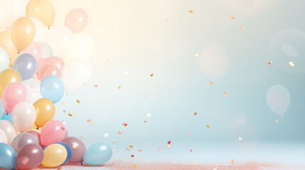 birthday party balloons. Generative Ai