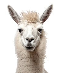 Lama, alpaca  isolated on the transparent background PNG.