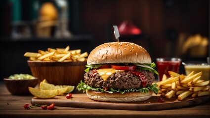 Bite into Flavor: Pimento Cheese Burger Perfection – AI-Enhanced Stock Photos for Culinary Excellence
