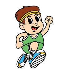 Runner Boy Mascot