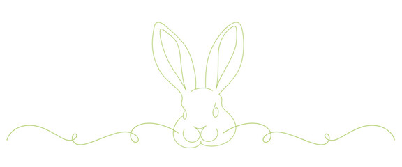 Rabbit head line art style. easter day elements