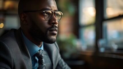 Fototapeta premium Confident African American Businessman Portrait