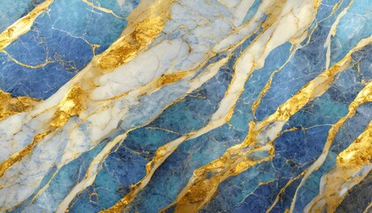 gold and blue marble stone textured background wallpaper generative ai illustration