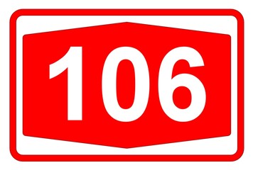 Illustration eines Autobahnschildes der Autobahn 106 in der Schweiz	