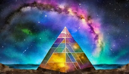 miwa collection m the pyramid m sacred geometry m vaporwave m galactic m milky way m watercolor m illustrations m underwater m atlantis