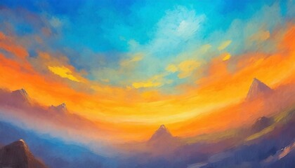 blue and orange modern abstract painting fantasy concept illustration painting