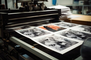 Printed products of the printing house. The finishing line - obrazy, fototapety, plakaty