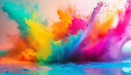 Zelfklevend Fotobehang paint splash 8k colorful desktop wallpaper © William