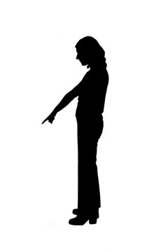 recommend clip art: silhouette of a black and white woman pointing finger down
