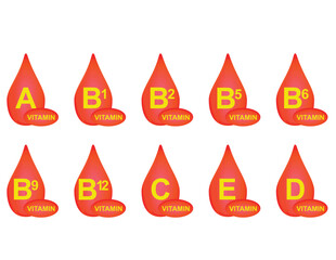 Vitamin complex set. vector illustration