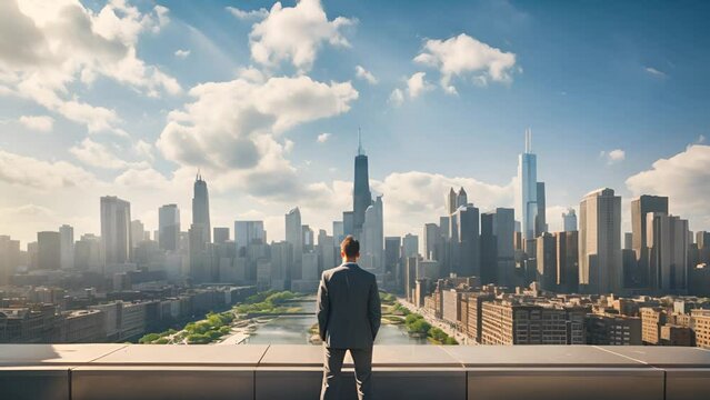 都市を眺めるビジネスマン,Generative AI 