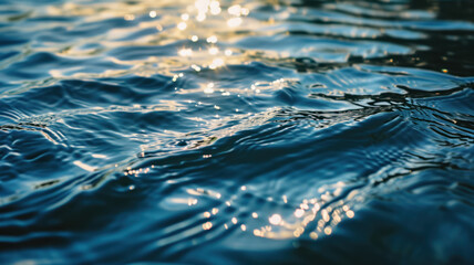 Soothing Navy and Cyan Waterscape - obrazy, fototapety, plakaty