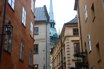 Stockholm street in Gamla Stan, the old town of the city