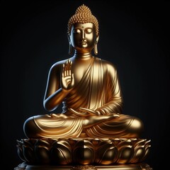 golden buddha statue, Generative AI