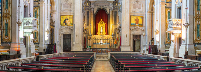 panoramic interior of the Basilica of the martires, church of the santissimo sacramento,...