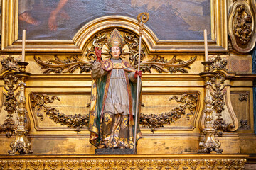 statue of sacred art in the interior of the Basilica of the martires, church of the santissimo...