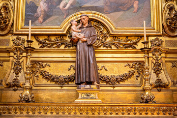 representative statue of Saint Anthony inside the Basilica of the Martyrs, Church of the Holy...
