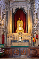 Fototapeta na wymiar Interior of the Basilica of the Martyrs, Church of the Holy Sacrament, Lisbon-estremadura-portugal.1-1-2024