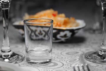 Sauerkraut in a plate on the table or in Asian style chimcha kimchi. 