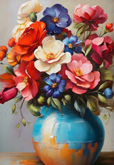 painting of a vase with flowers