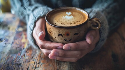 Monday Motivation Coffee Cup with Happy Face