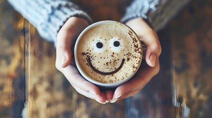 Monday Motivation Coffee Cup with Happy Face