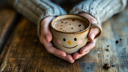 Monday Motivation Coffee Cup with Happy Face
