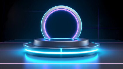 Simple product booth, podium, stage, product commercial photography background, cosmetics booth, 3D rendering