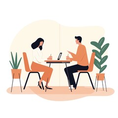 Business meeting in a cafe
