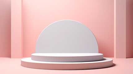 Fototapeta premium Simple product booth, podium, stage, product commercial photography background, cosmetics booth, 3D rendering