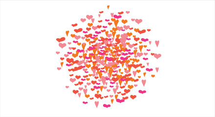 Vector edging, ribbon, border from hearts. Hand-drawn romantic pattern. Valentine's Day. Banner template. Vector illustration.