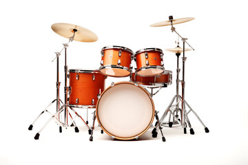 Obraz na płótnie Canvas Professional Drum Set Isolated on White Background