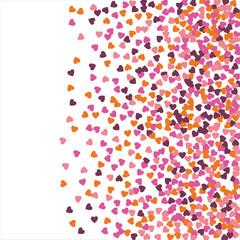 Vector edging, ribbon, border from hearts. Hand-drawn romantic pattern. Valentine's Day. Banner template. Vector illustration.